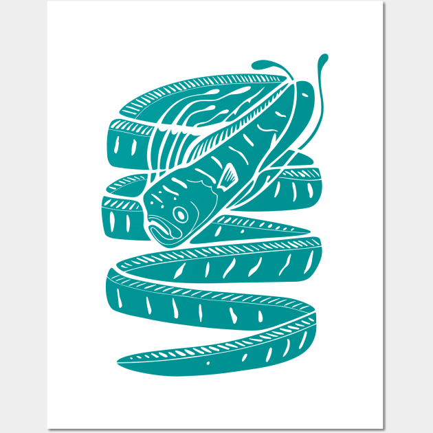 Oarfish - teal Wall Art by Dootz Studio